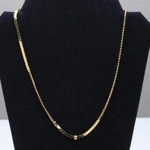 Gold Tone 24 inch Herringbone Chain Necklace